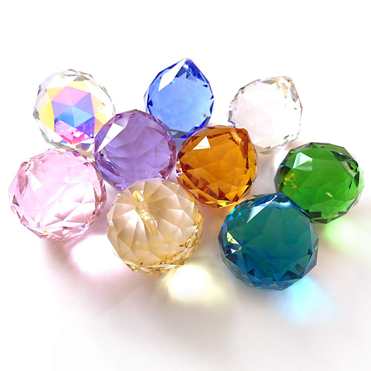 Amazon.co.jp: Almmy.6 選べる2サイズ 40mm 9色セット 水晶 サン